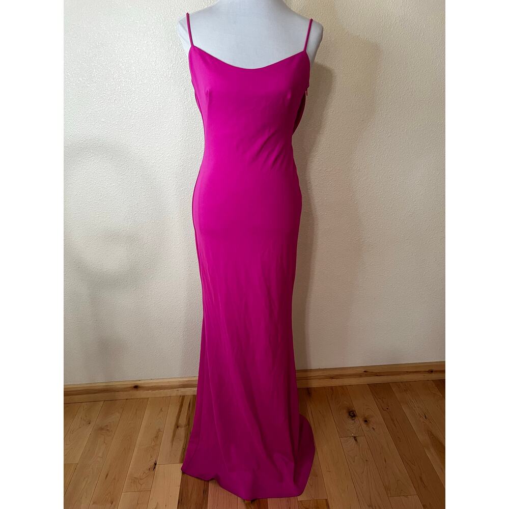 Katie May Damn Gina Low Back Gown dress in electric pink WOMENS SMALL